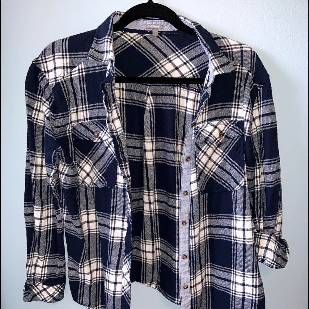 flannel (blue and white)